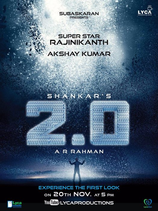 2.0 first look, 2 point 0 first look, 2.0 release date, 2.0 poster, 2.0 akshay kumar first look, 2.0 rajinikanth first look
