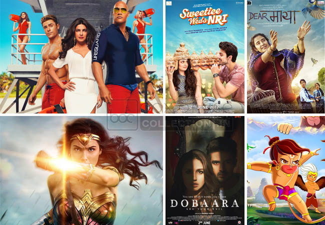 1st day collection of baywatch, wonder woman, dobaara, sweetiee weds nri, dear maya, hanuman da damdaar