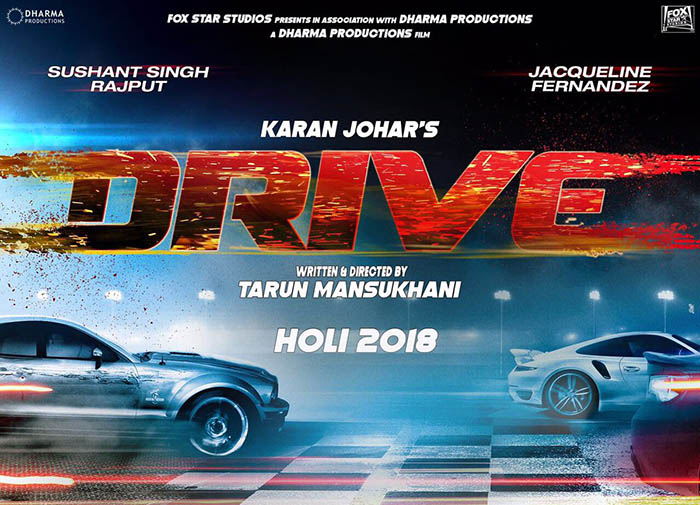 Teaser Poster of Drive, starring Sushant Singh Rajput & Jacqueline Fernandez